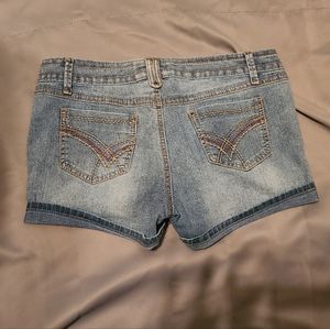 Light wash jean shorts